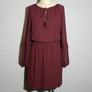WHBM maroon blouson dress size XS